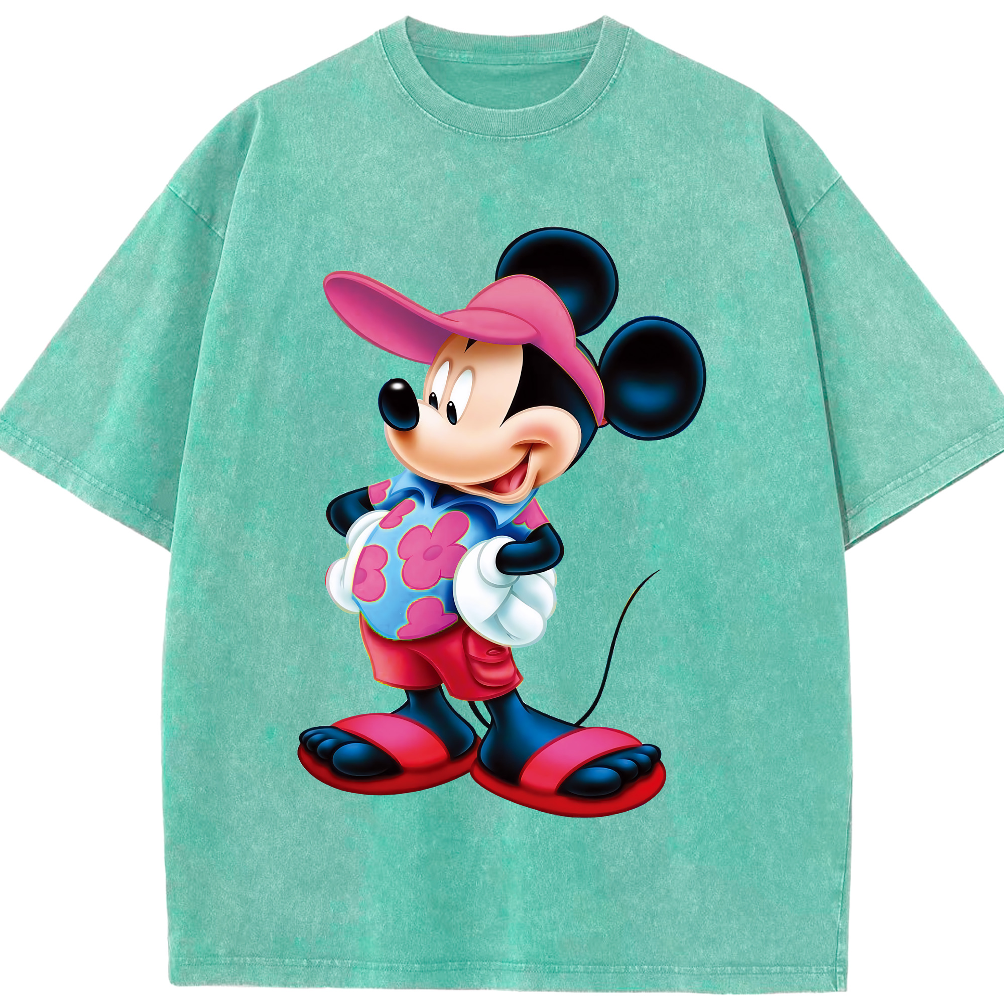 （画像用） ミッキーマウス Mickey Mouse 綿100% ヴィンテージ風 半袖Tシャツ（フロントプリント）